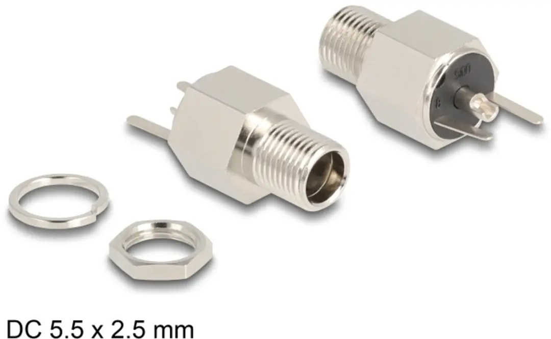 Delock DC 5.5x2.5mm Vrouwelijk Soldeer Connector