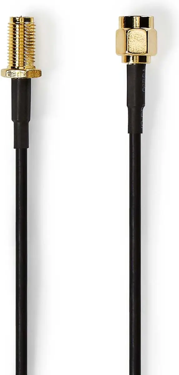 Nedis Antennekabel RP-SMA Male naar Female 2.00m - Verguld - 50 Ohm
