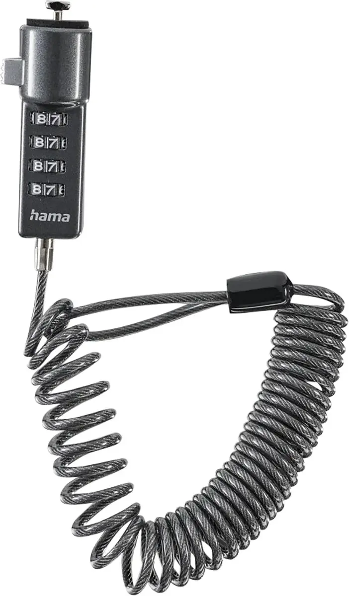 Hama Portable Laptopslot - Antraciet - 4-cijferig cijferslot