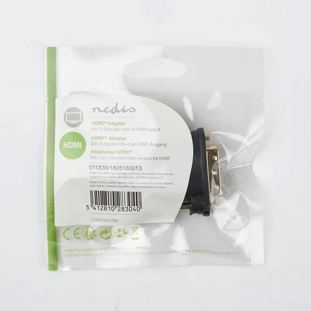 Nedis HDMI naar DVI-D Adapter CVGP34912BK - Verguld - Zwart