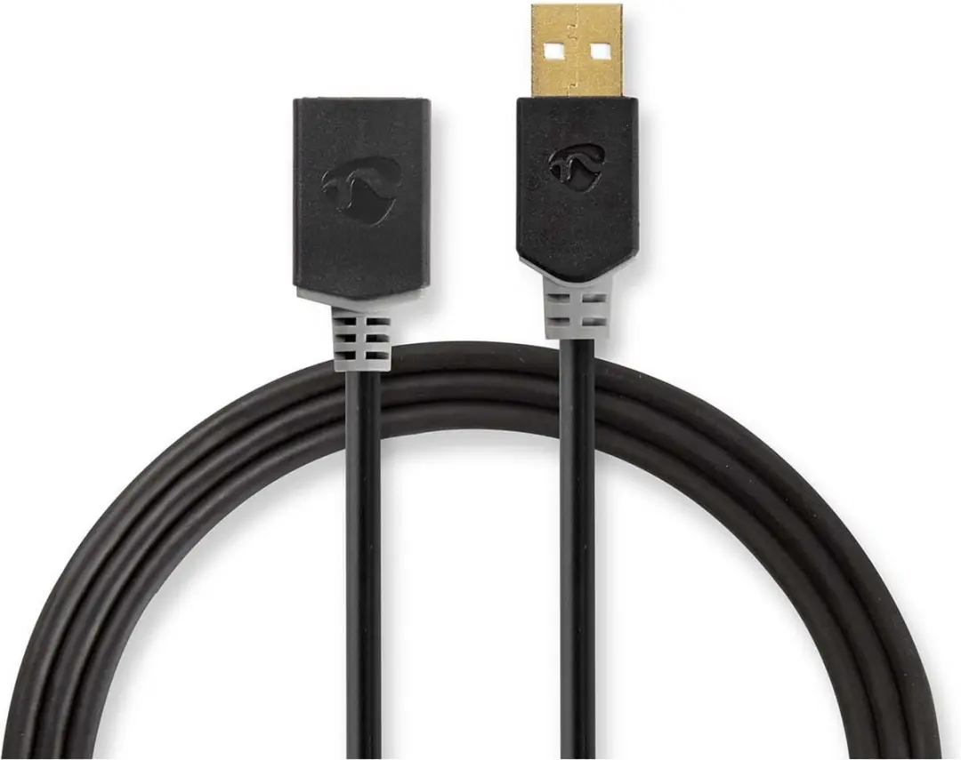 Nedis USB-A Kabel 480 Mbps Verguld 3m Antraciet