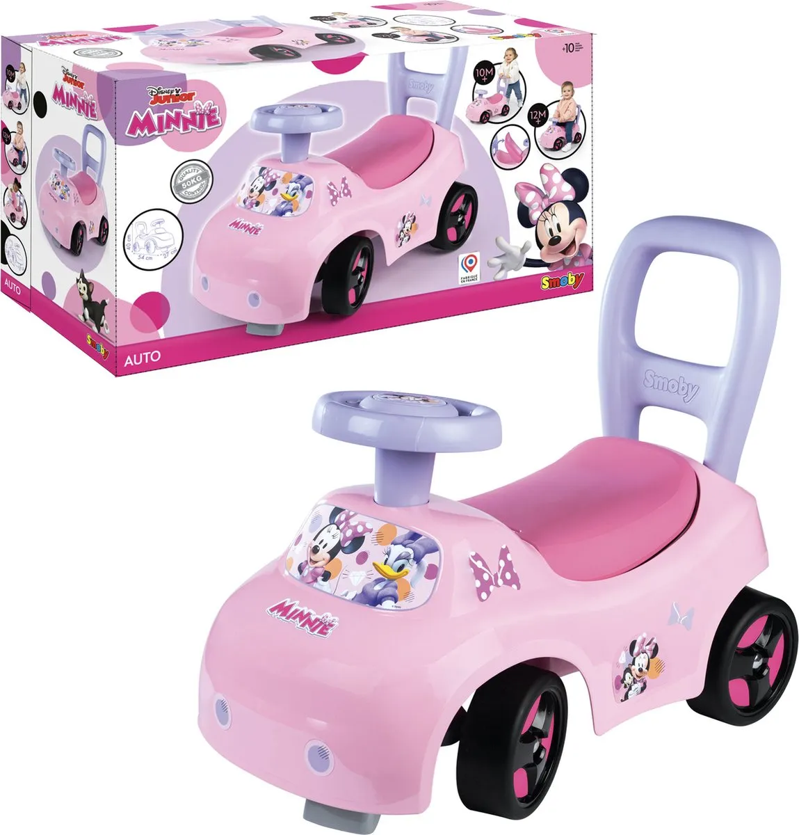 Smoby Disney Minnie Auto Ride-On 7600720544 - Zwart/Rozig