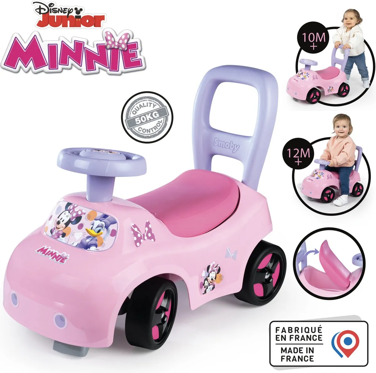 Smoby Disney Minnie Auto Ride-On 7600720544 - Zwart/Rozig