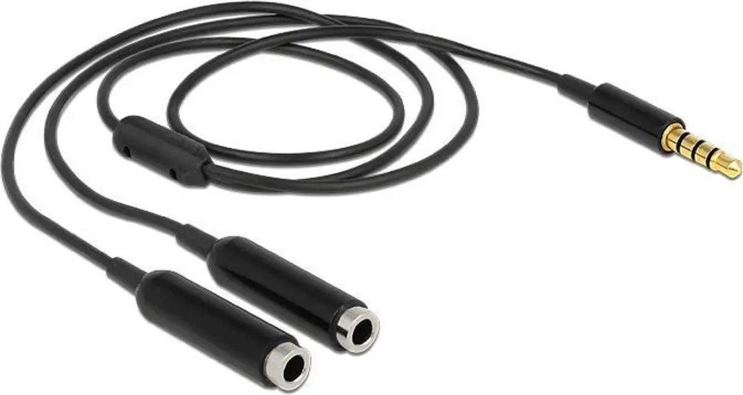 Delock 3,5mm Jack 4-polig Audio Splitter - 0,25m - Zwart