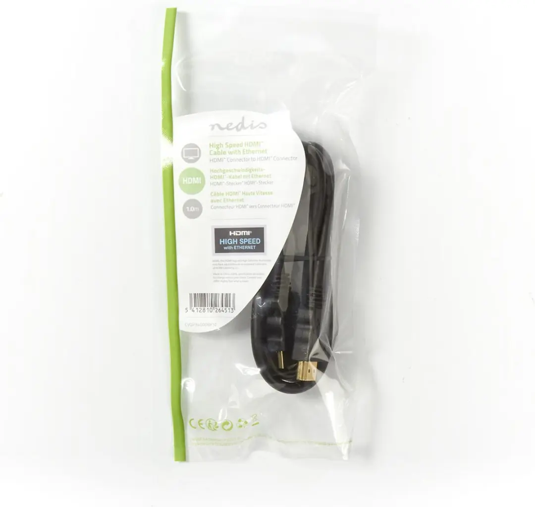 Nedis HDMI-Kabel CVGP34000BK10 4K@30Hz - 1m - Zwart