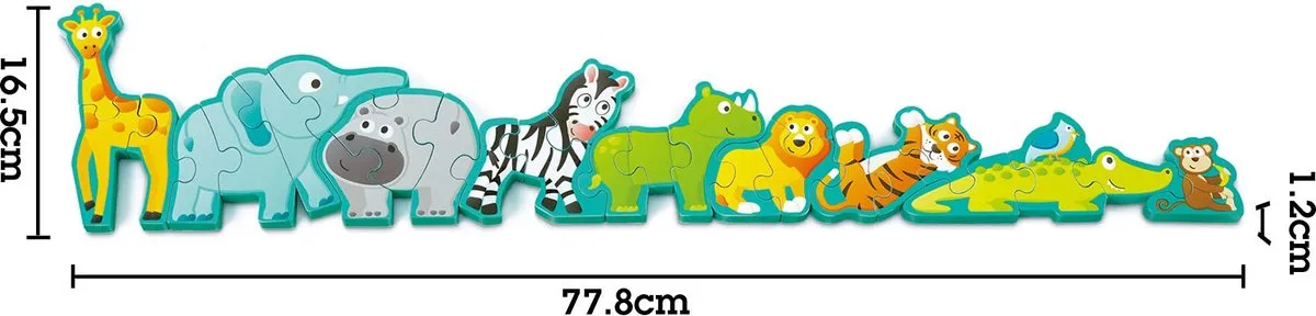 Hape Alphabet & Tierparade Puzzel - 26 Stuks - Veelkleurig