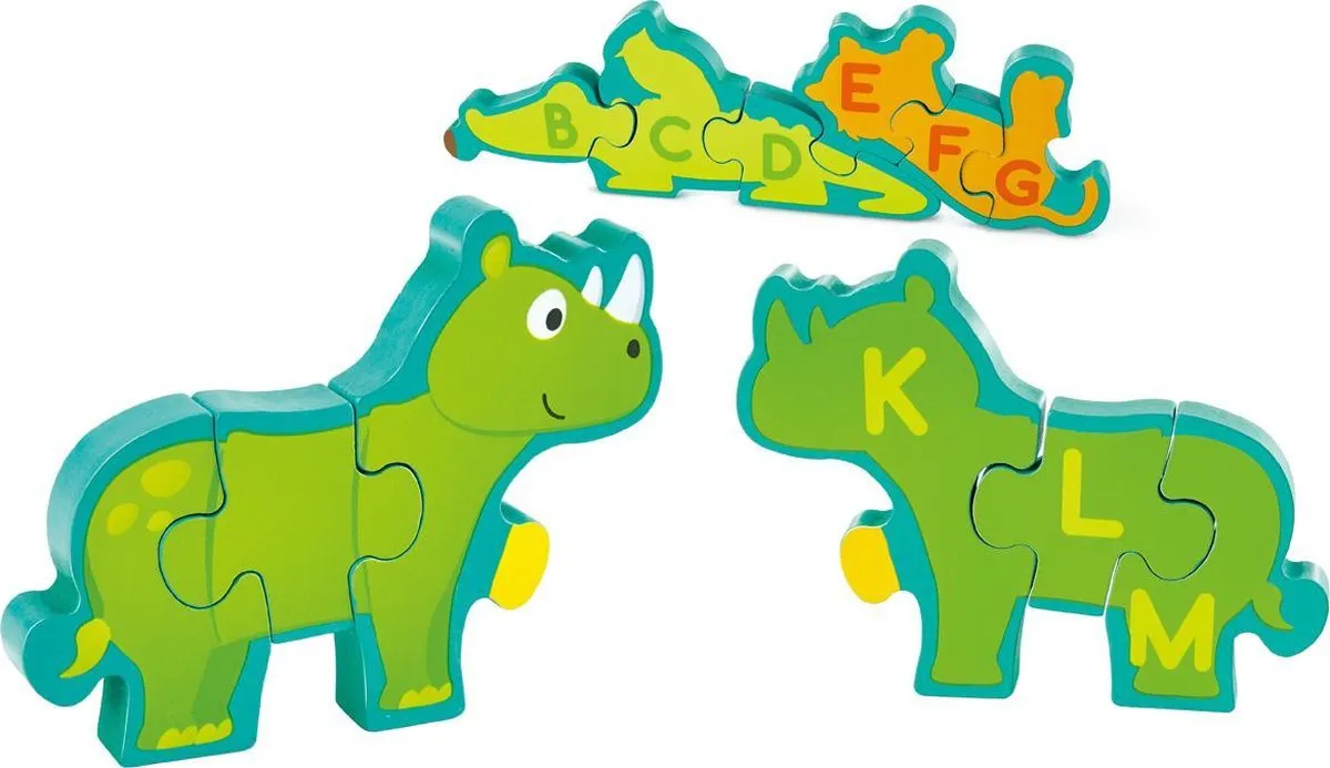 Hape Alphabet & Tierparade Puzzel - 26 Stuks - Veelkleurig