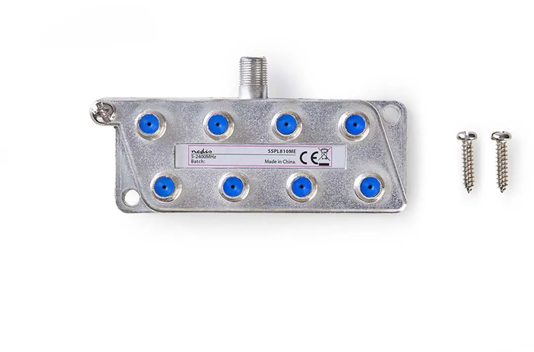 Nedis SSPL810ME Satellietsplitter 8x - 2400 MHz - 18.5 dB - Zilver