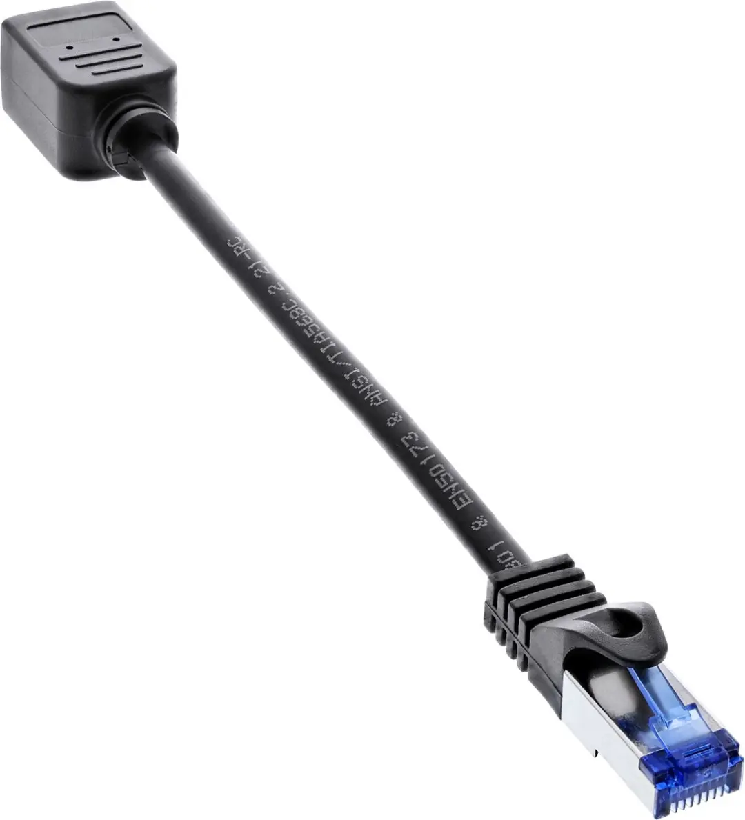 InLine S/FTP CAT6a Netwerkverlengkabel 10Gb - 0,20m - Zwart