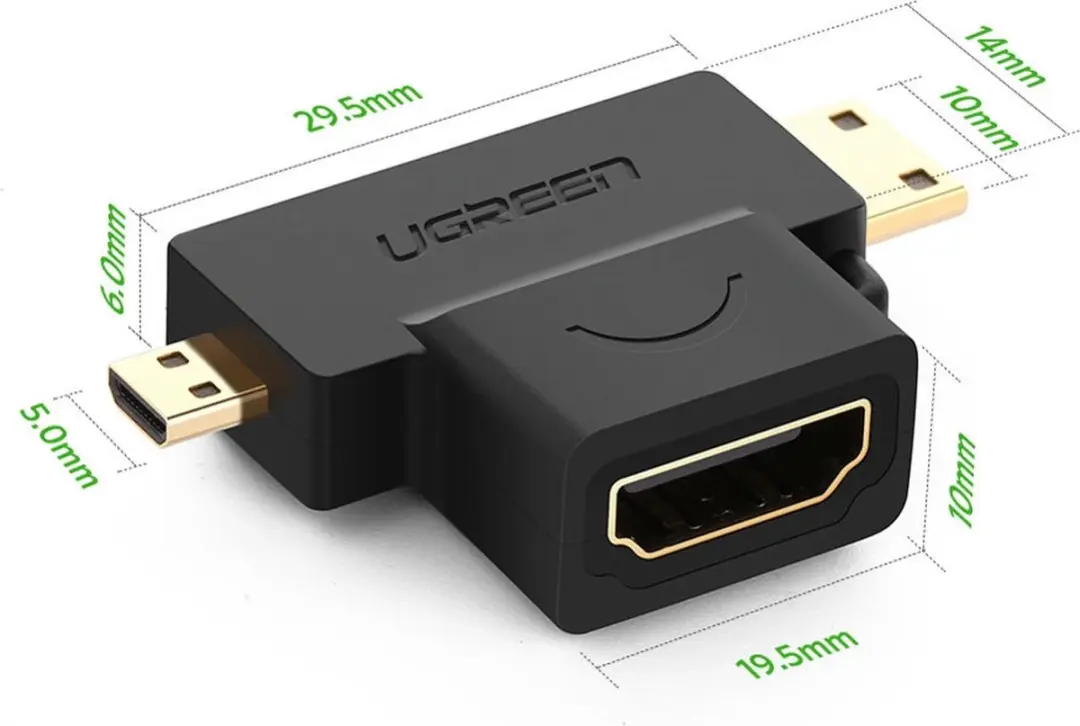 Ugreen HDMI naar Mini/HDMI Adapter - Zwart - afbeelding 6 van 6