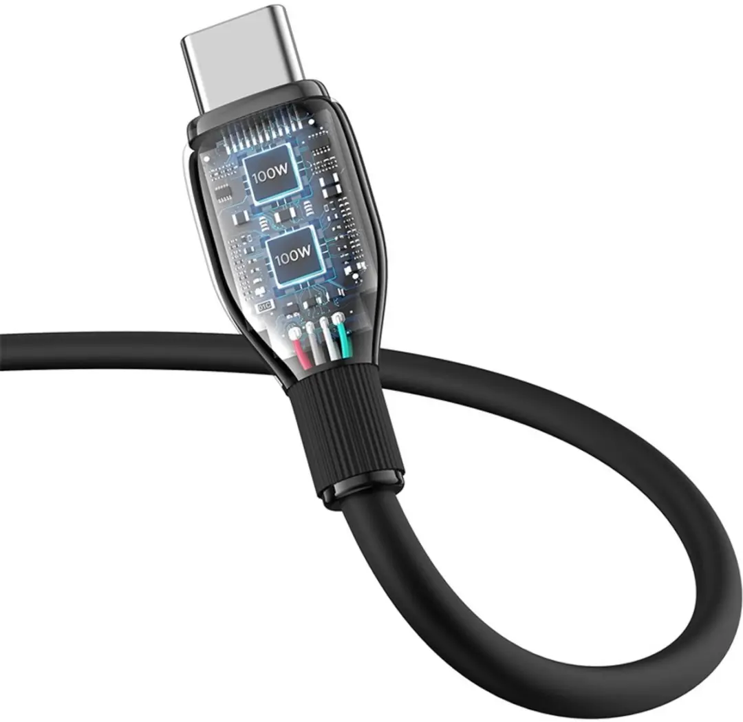 Baseus Pudding Series USB-C Kabel 100W - Transparant