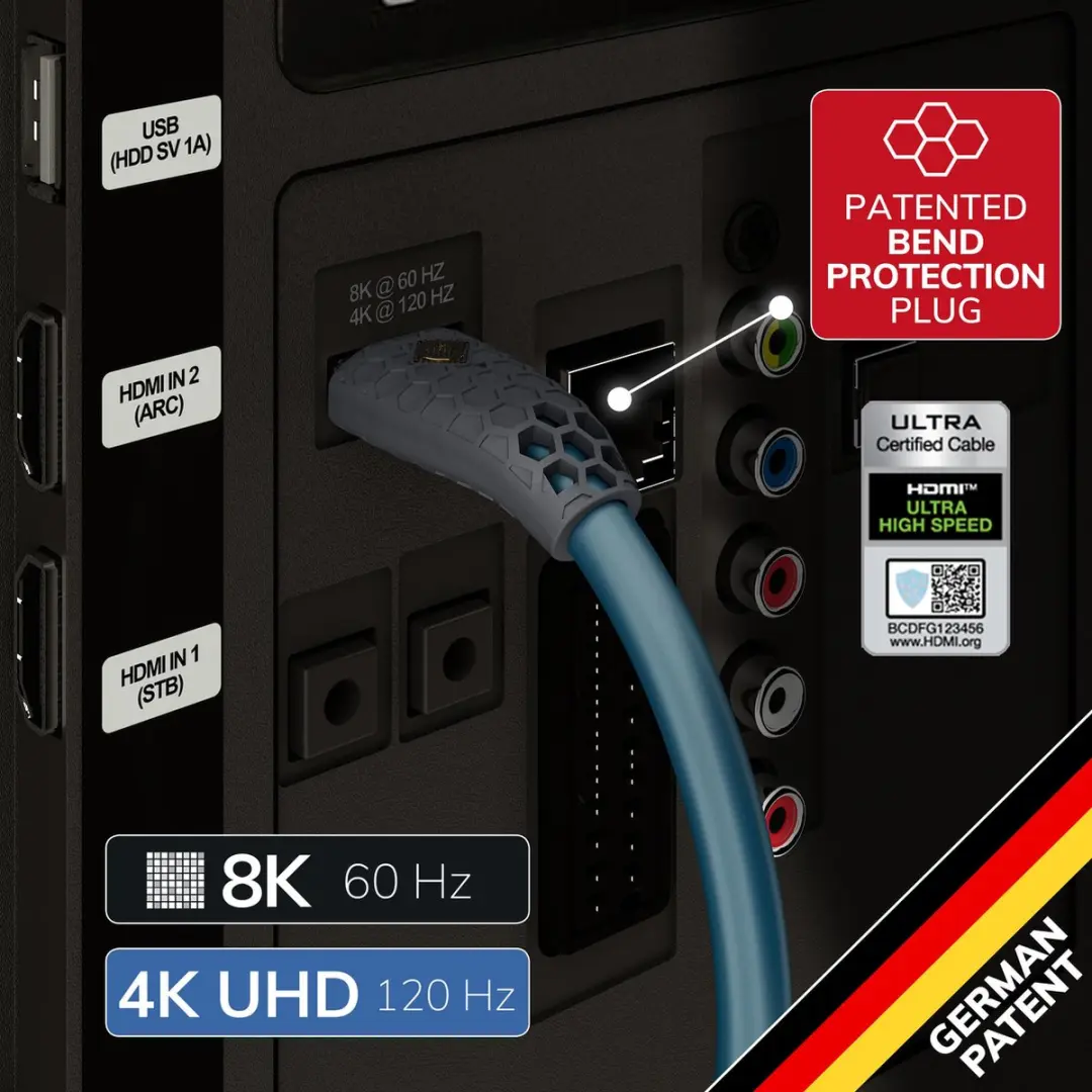 Oehlbach 2.1 FLEX EVOLUTION HDMI Kabel 2m - 4K 120Hz/8K 60Hz - Blauw
