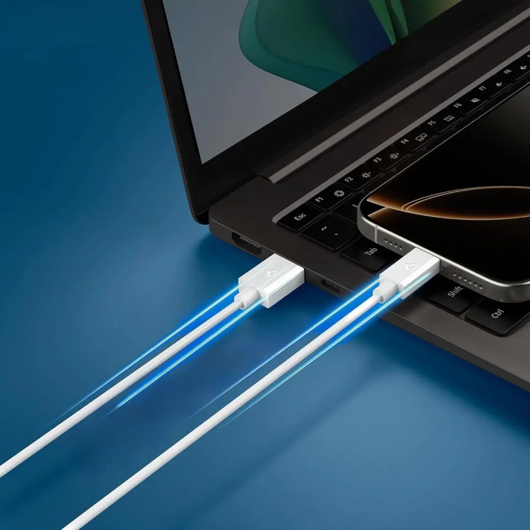 Spigen Essential EB6020AC USB-A naar USB-C Kabel 60W 2m - Transparant