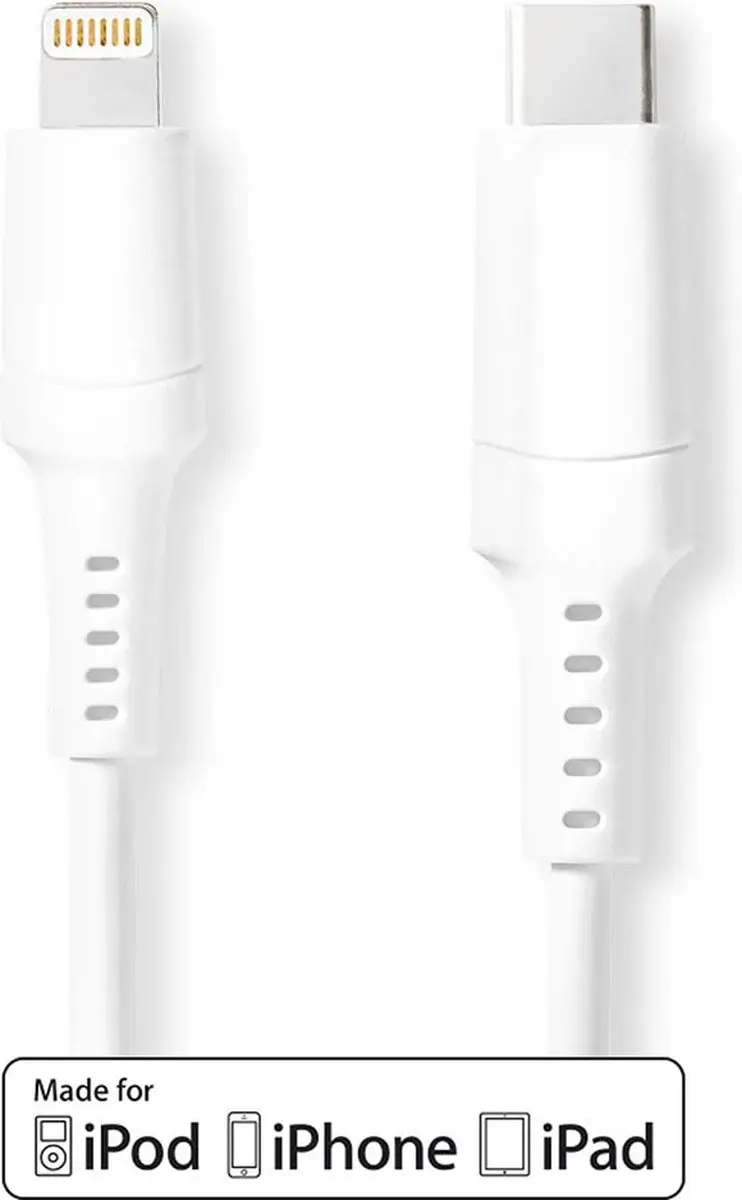 Nedis Lightning Kabel USB-C 2.0 2m - Wit