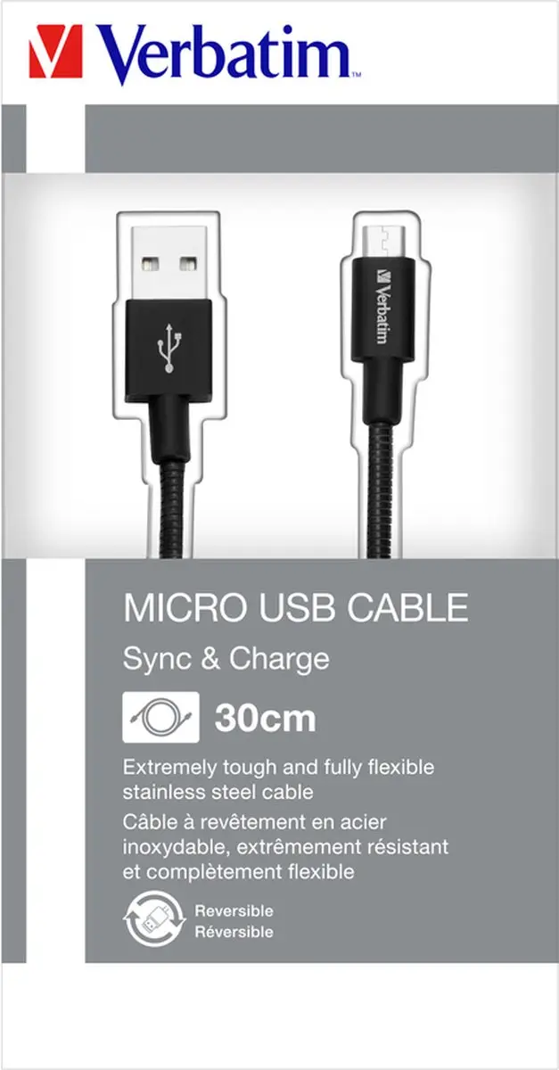 Verbatim Micro USB Kabel 30cm - Zwart