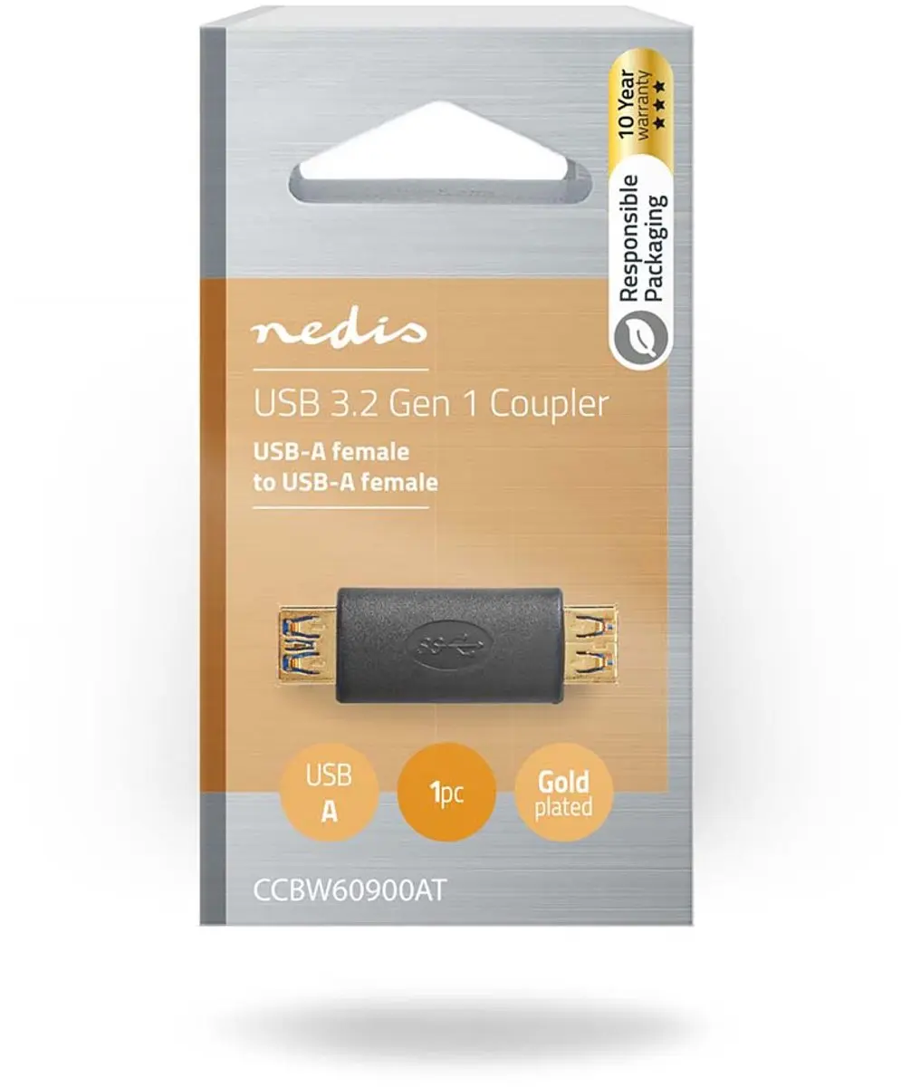 Nedis CCBW60900AT USB-A Adapter 5Gbps - Antraciet