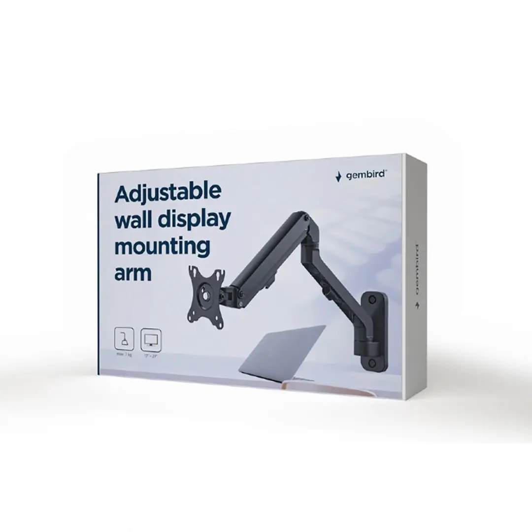 Gembird MA-WA2-01 TV Wandbeugel - 14 kg - Zwart