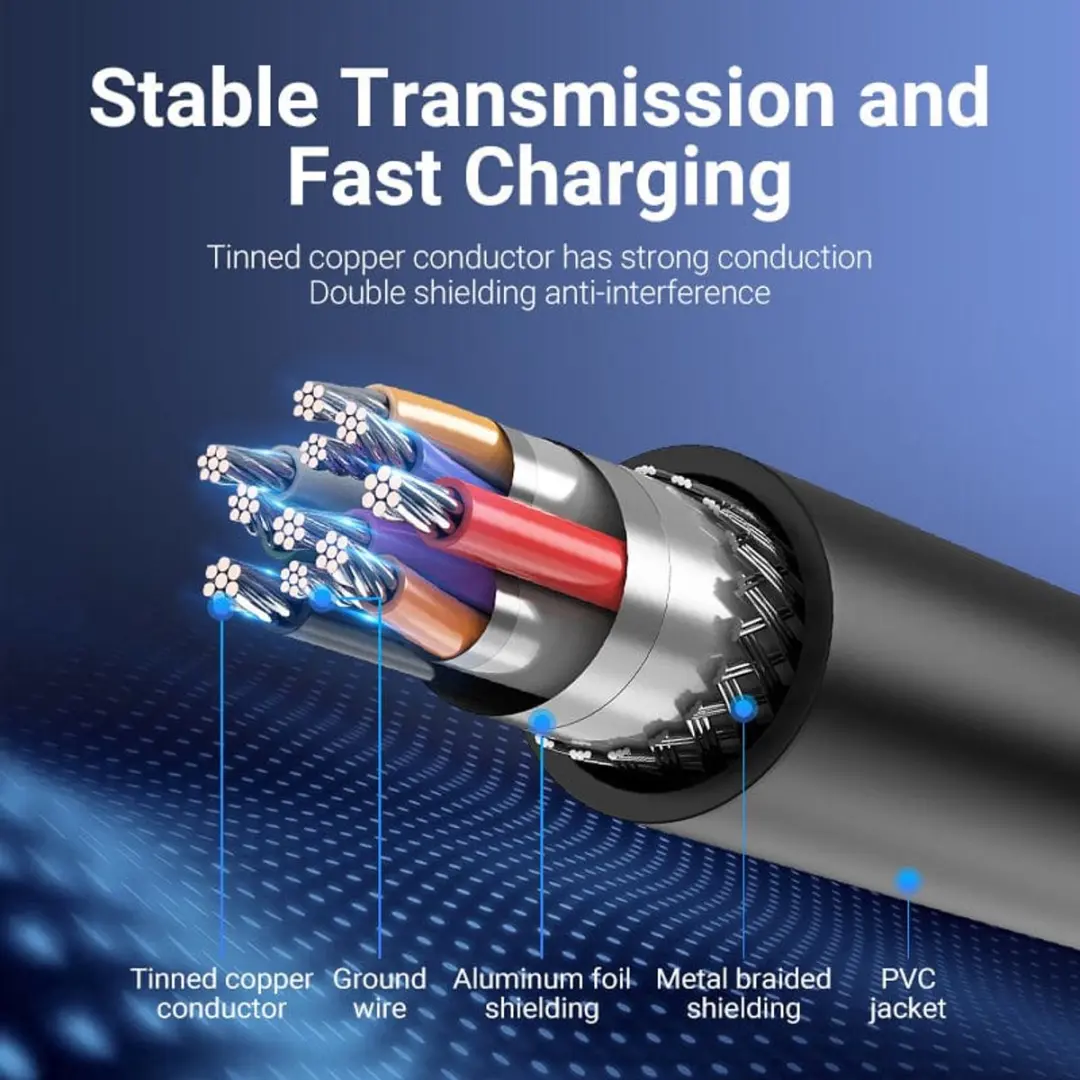 Vention USB 3.0 A naar Micro-B Kabel 0,5m - 2A - Zwart