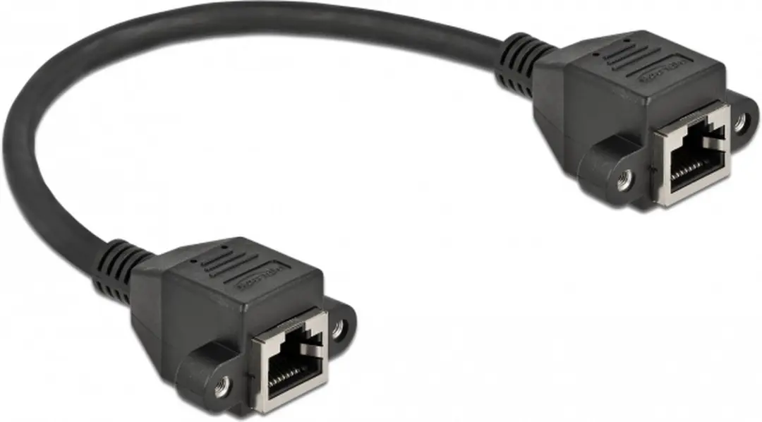 Delock Network Extension Kabel Cat.6A 25cm - Zwart
