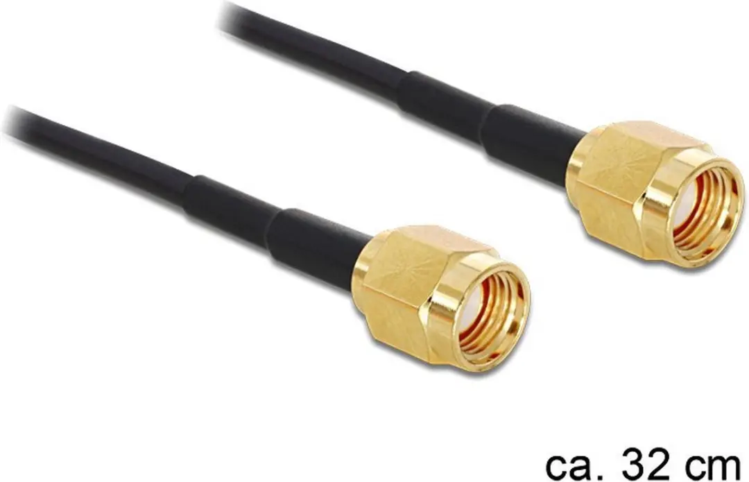 Delock RP-SMA Kabel RG174 50 Ohm - 0,30m - Zwart - afbeelding 6 van 6