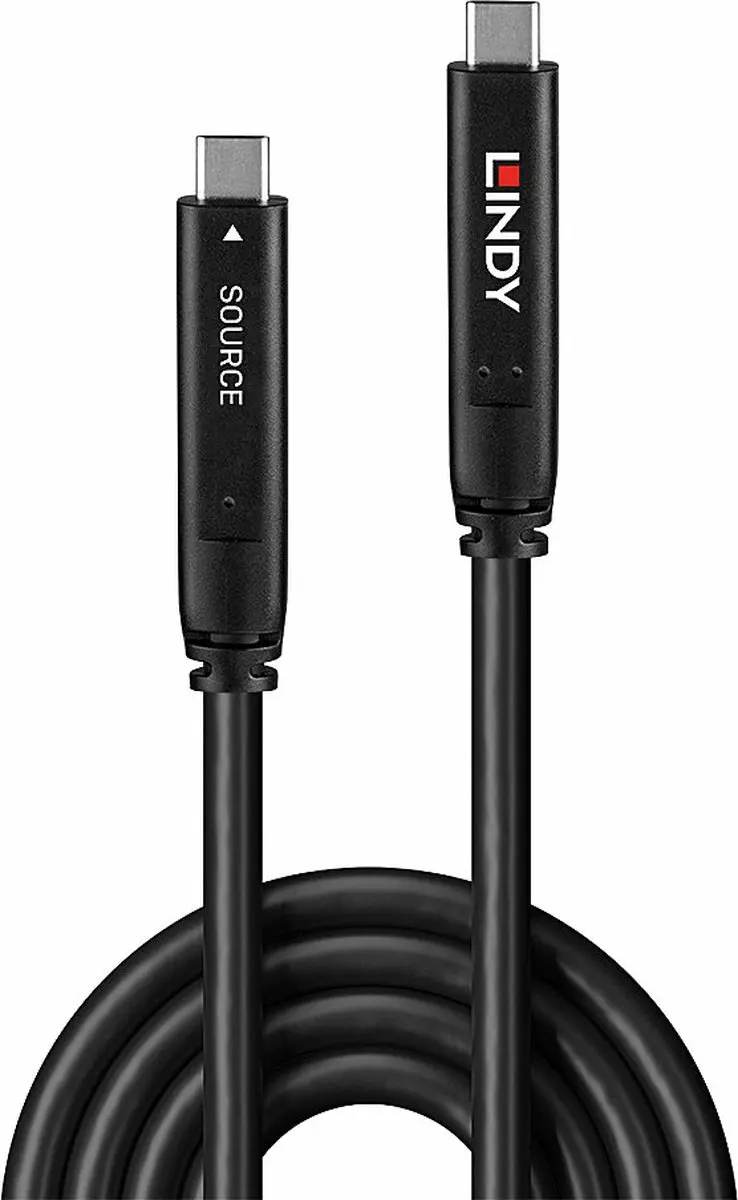 Lindy 43393 USB-C Kabel 8m - USB 3.2 Gen 1 - Zwart