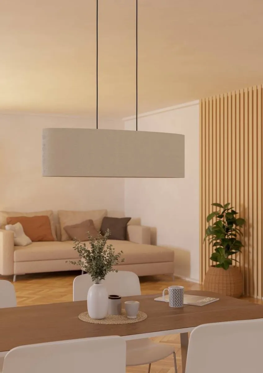 Eglo Febres Hanglamp E27 78cm - Zwart/Wit