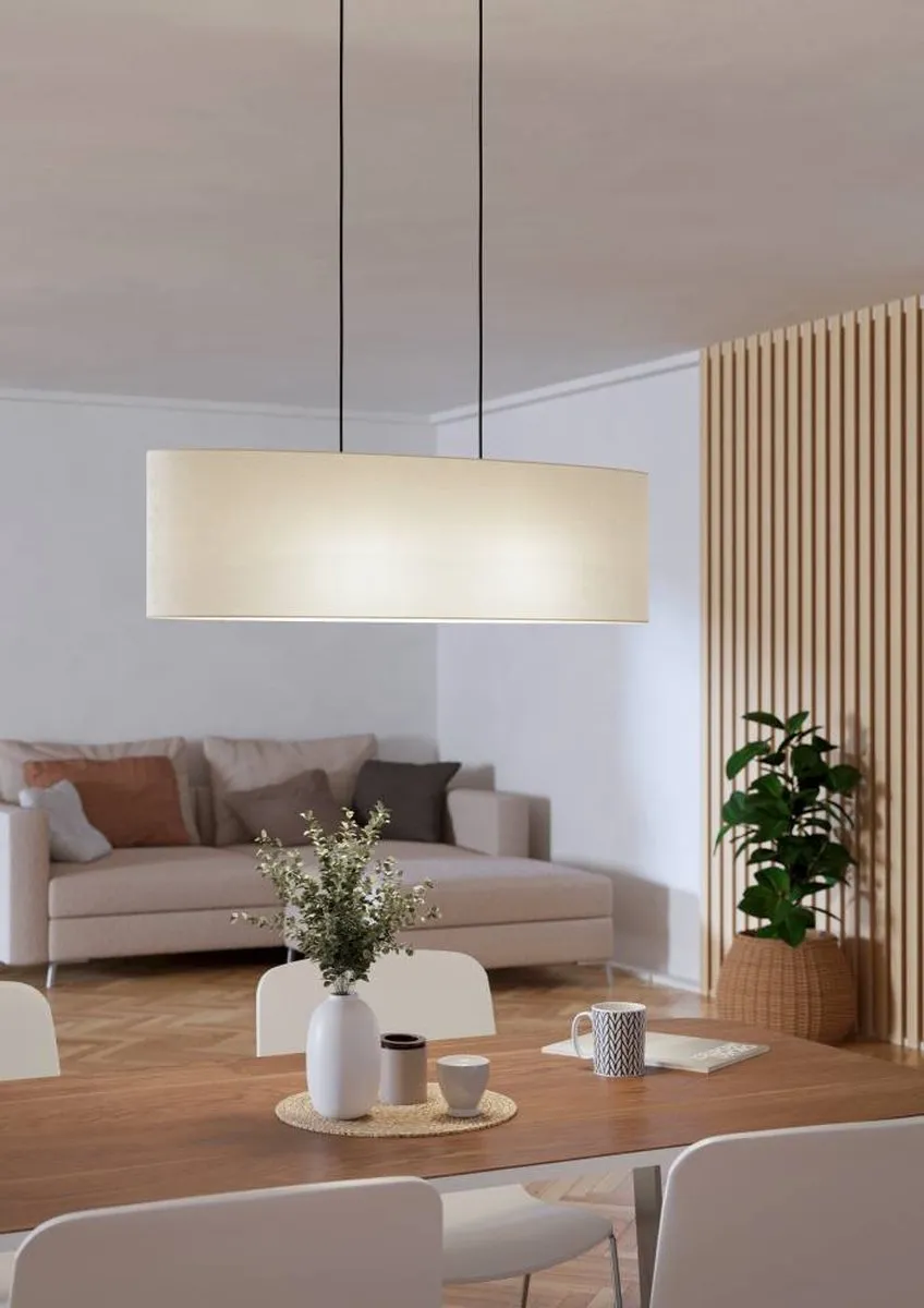 Eglo Febres Hanglamp E27 78cm - Zwart/Wit - afbeelding 6 van 6
