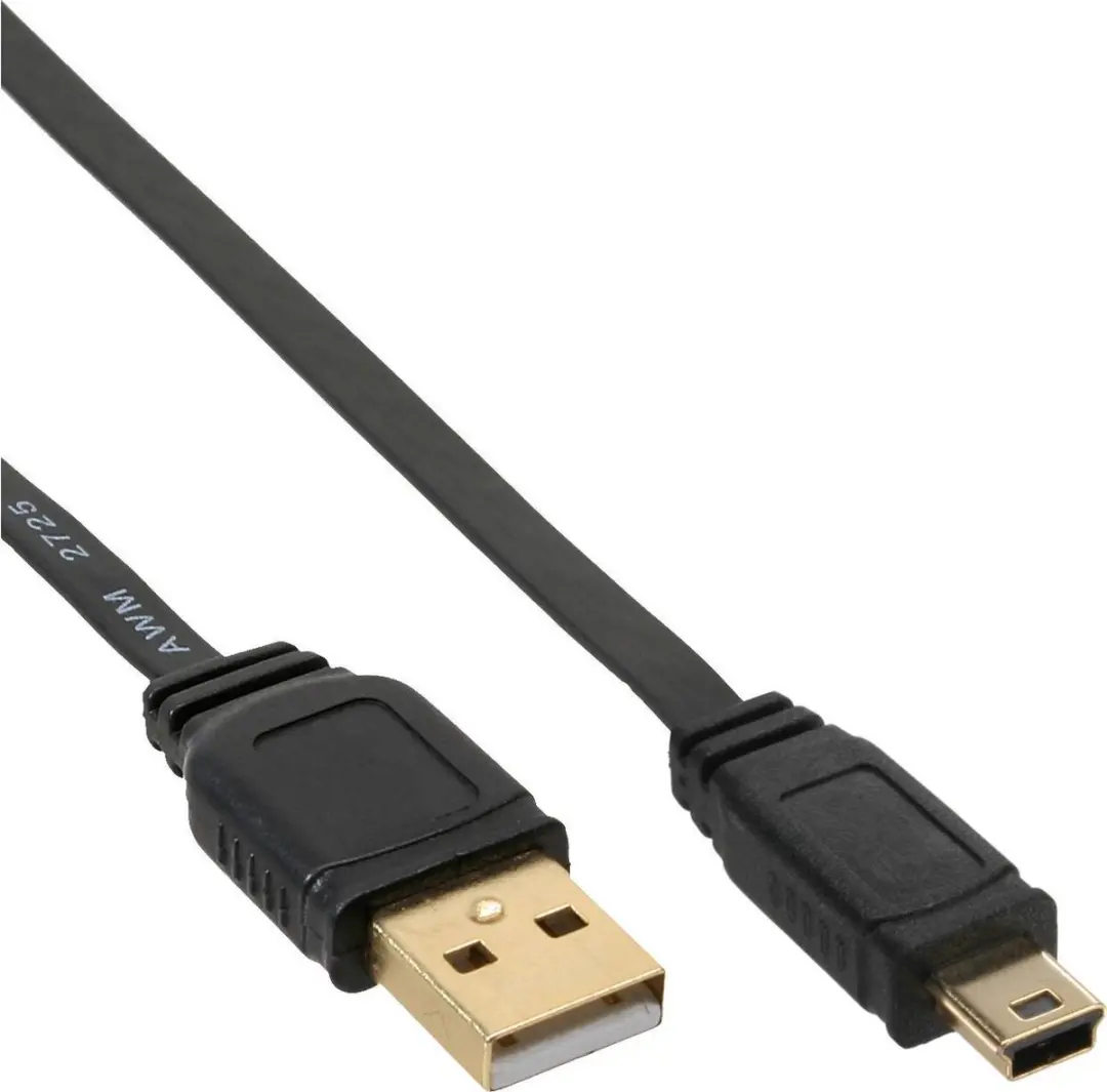 InLine USB A naar Mini-B Kabel 2m - Zwart