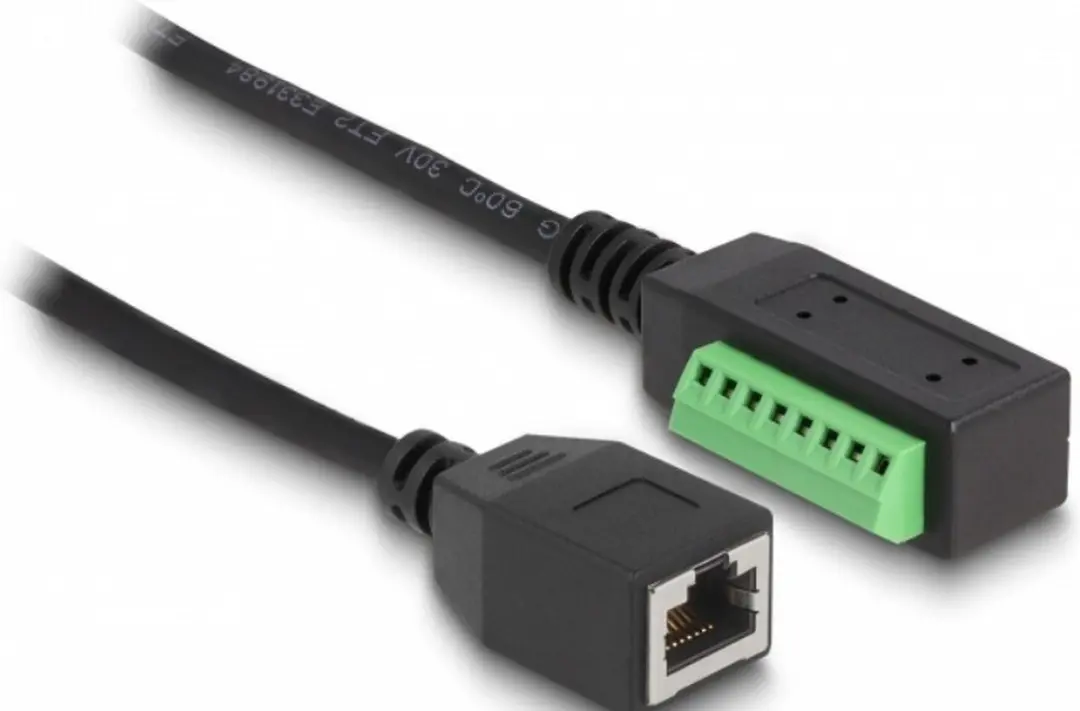Delock RJ45 naar Terminal Block Adapter 21.5cm - Zwart
