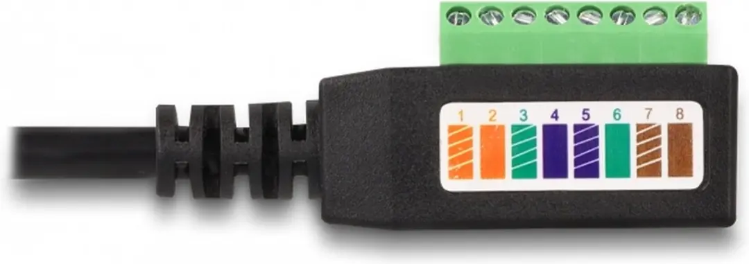 Delock RJ45 naar Terminal Block Adapter 21.5cm - Zwart