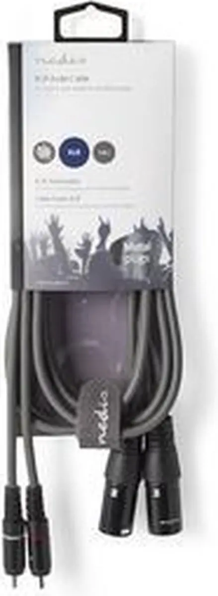 Nedis Gebalanceerde Audiokabel XLR-RCA 1.5m - Donkergrijs