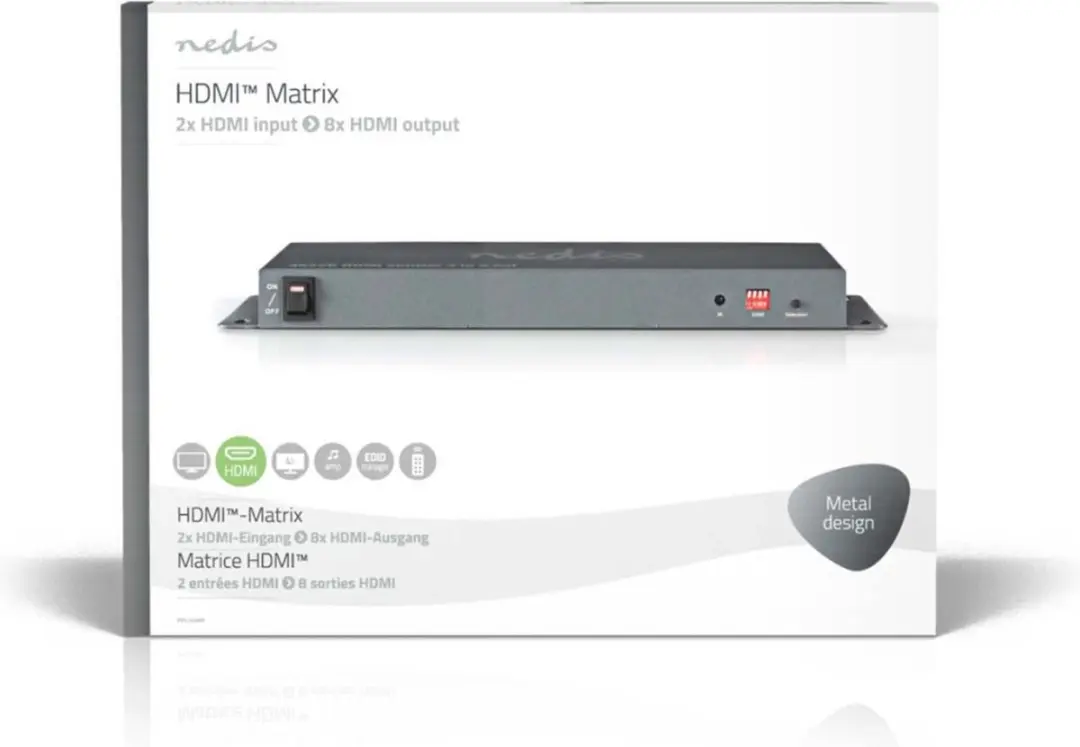 Nedis HDMI Splitter 2 naar 8 VSPL3428AT - 4K 30Hz - afbeelding 6 van 6