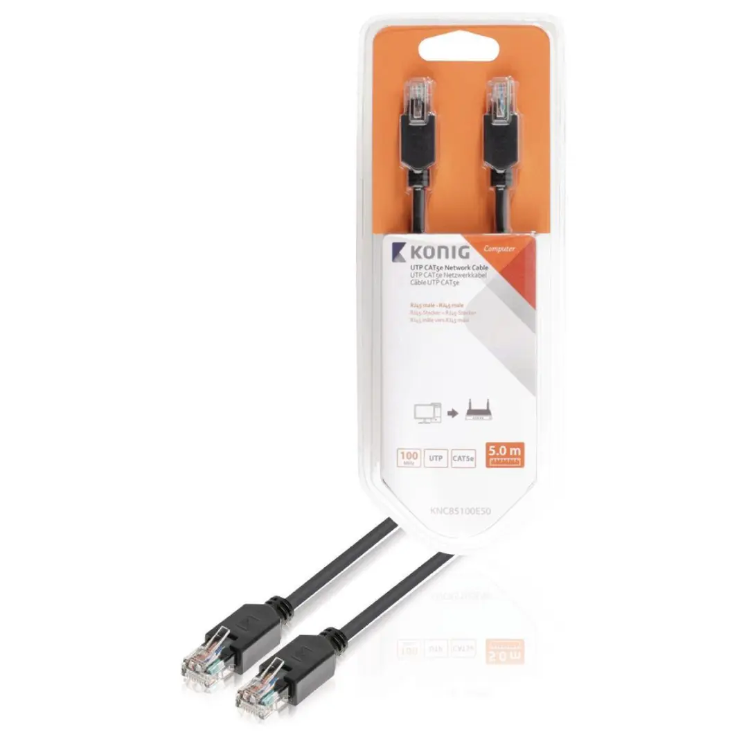 Konig KNC85100E50 Netwerkkabel RJ45 5m - Antraciet