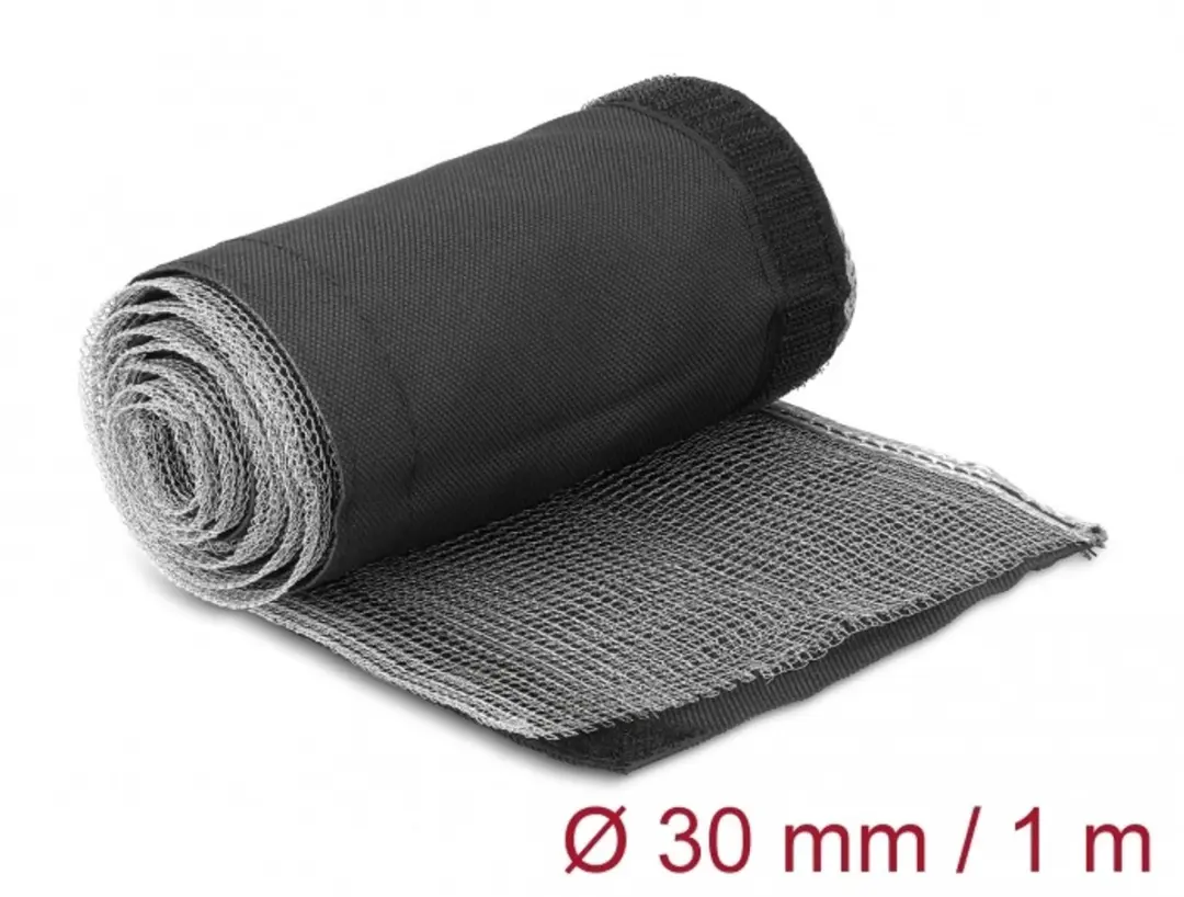 Delock EMI Afscherming Gevlochten Slang 1m x 30mm - Zwart