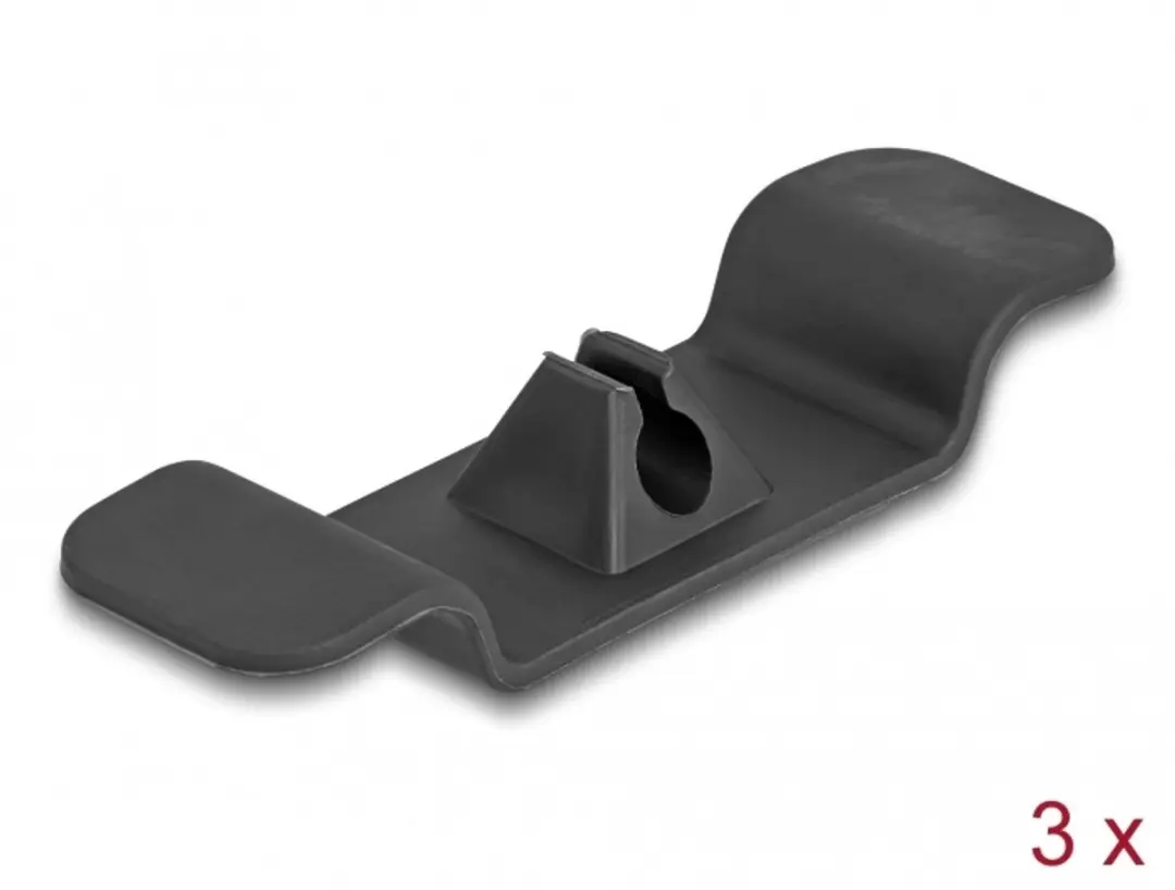 Delock Zelfklevende Kabelclips - 3 Stuks - Zwart