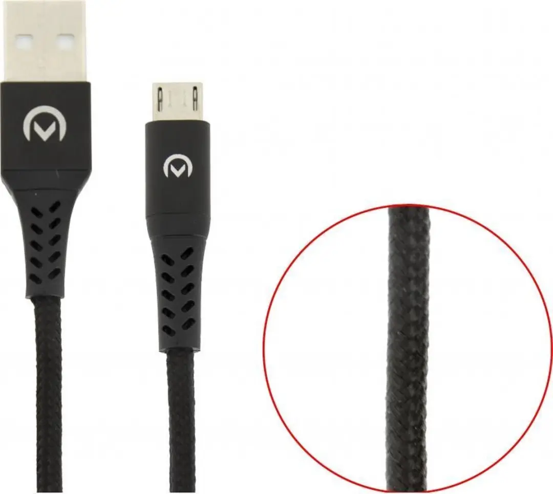 Mobilize Nylon USB-A naar Micro USB Kabel 1m