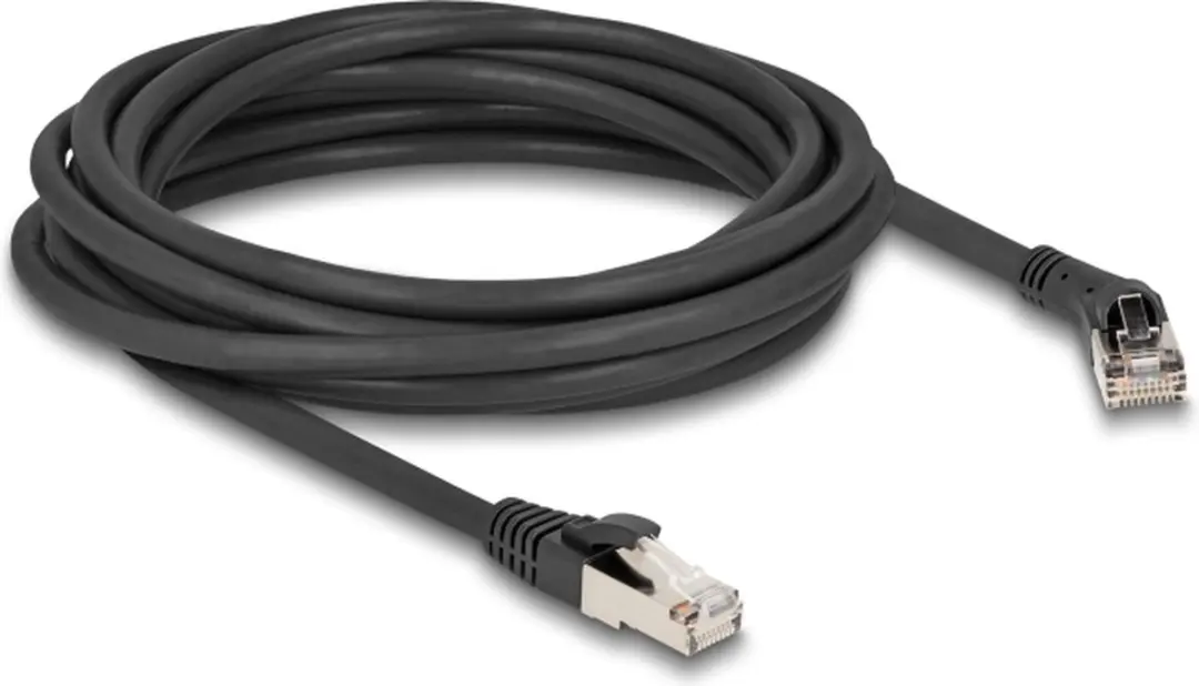 Delock RJ45 Cat.8.1 Netwerkkabel 45° - 5m - Zwart