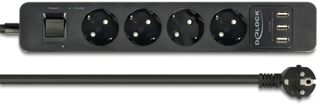 Delock 4-voudige Surge Protection Extension