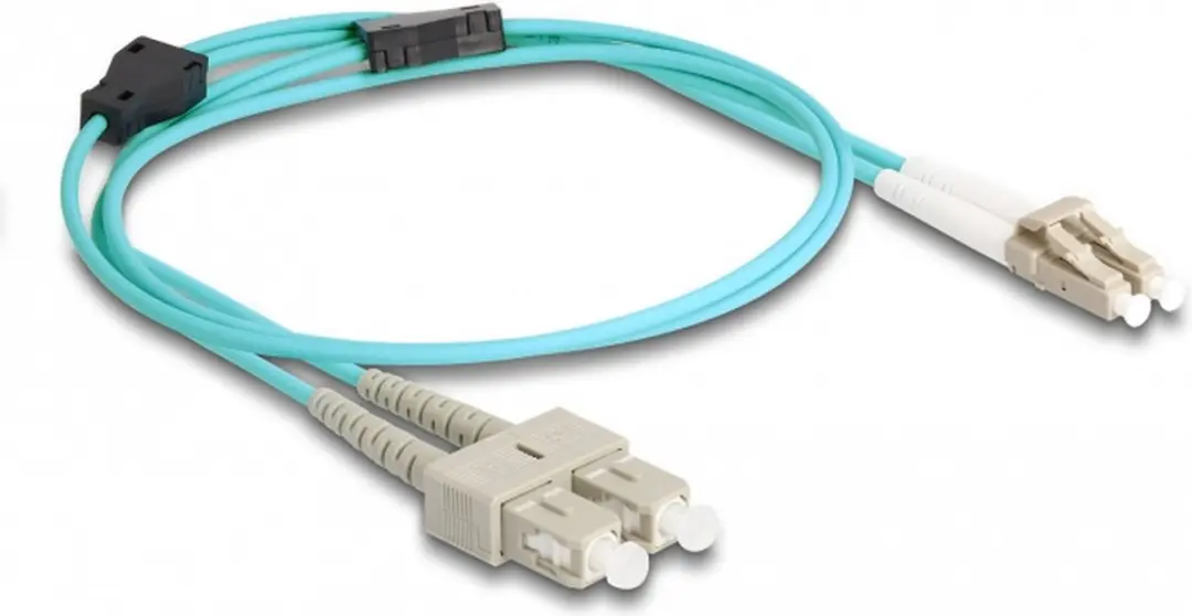 Delock LC Duplex naar SC Duplex OM3 Glasvezelkabel 1m - Aqua
