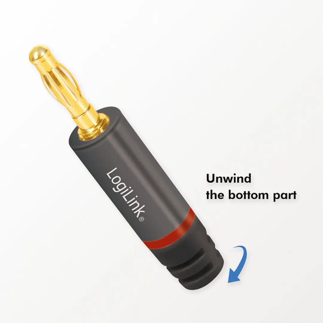 LogiLink CA1212 – Set van 4 banaanstekkers – Grijs - afbeelding 6 van 6