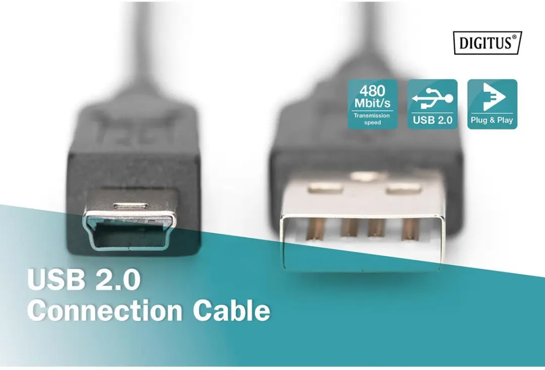 Digitus AK-300108-018-S USB 2.0 Kabel 1.8m - Zwart