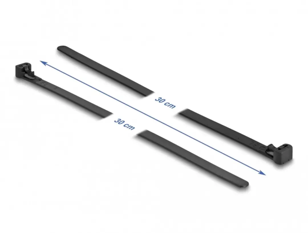 Delock Herbruikbare Kabelbinders 300x7.6mm - 100 Stuks - Zwart
