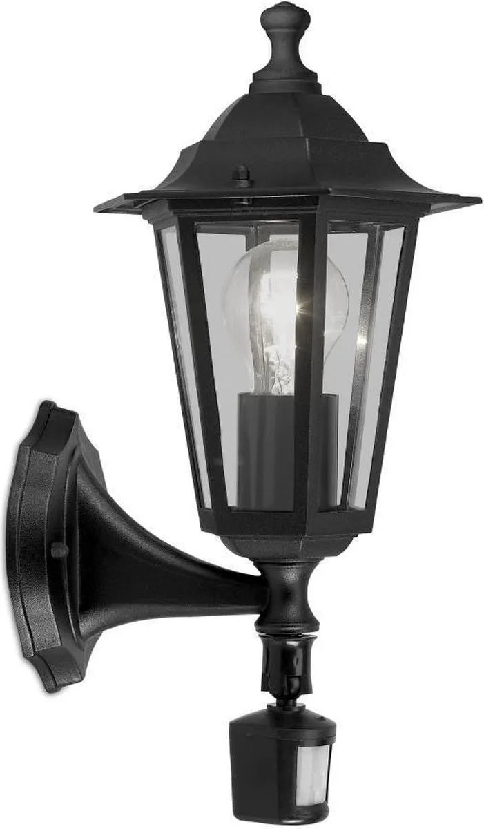 Eglo Laterna 4 Wandlamp Zwart - Bewegingssensor
