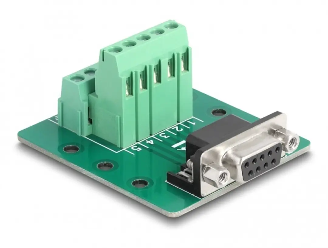 Delock D-Sub 9 Pin Vrouwelijk naar Terminal Block DIN-rail