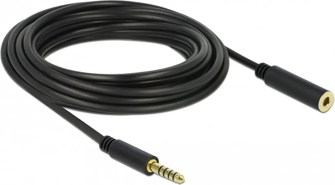 Delock 4,4mm Jack Verlengkabel - Gebalanceerd Stereo 5-polig - 5m - Verguld