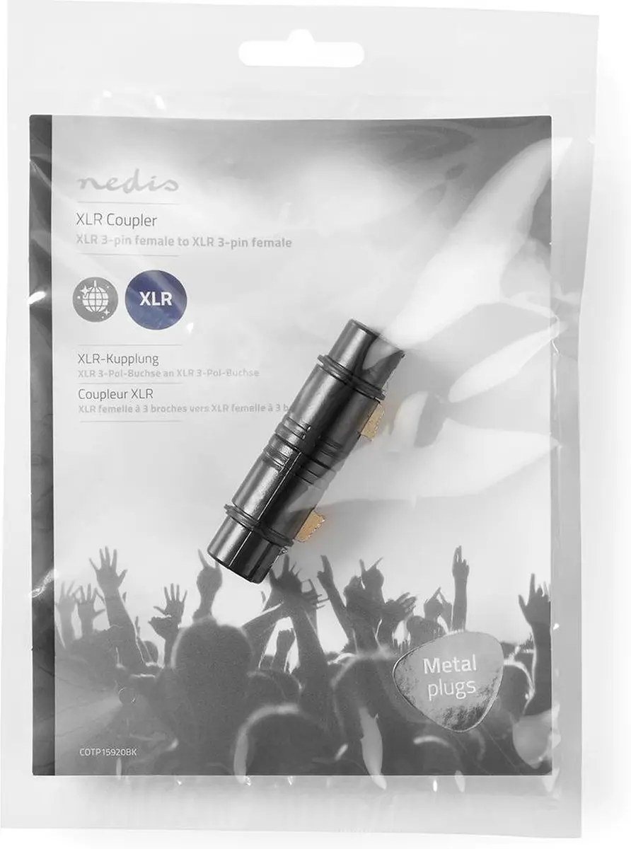 Nedis XLR-Adapter COTP15920BK - 3-Pins Female - Zwart