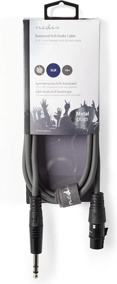 Nedis Gebalanceerde Audiokabel XLR 3-Pins Female - 1.50m - Donkergrijs