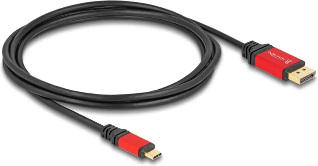 Delock USB-C naar DisplayPort Kabel 8K 30Hz - 2m - Rood