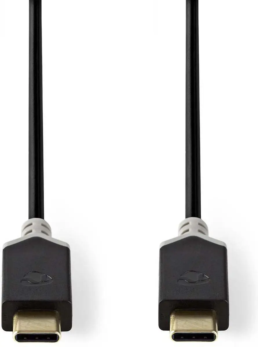 Nedis USB-C Kabel CCBW64020AT10 - 1m - 100W - 4K@60Hz - Verguld - Antraciet