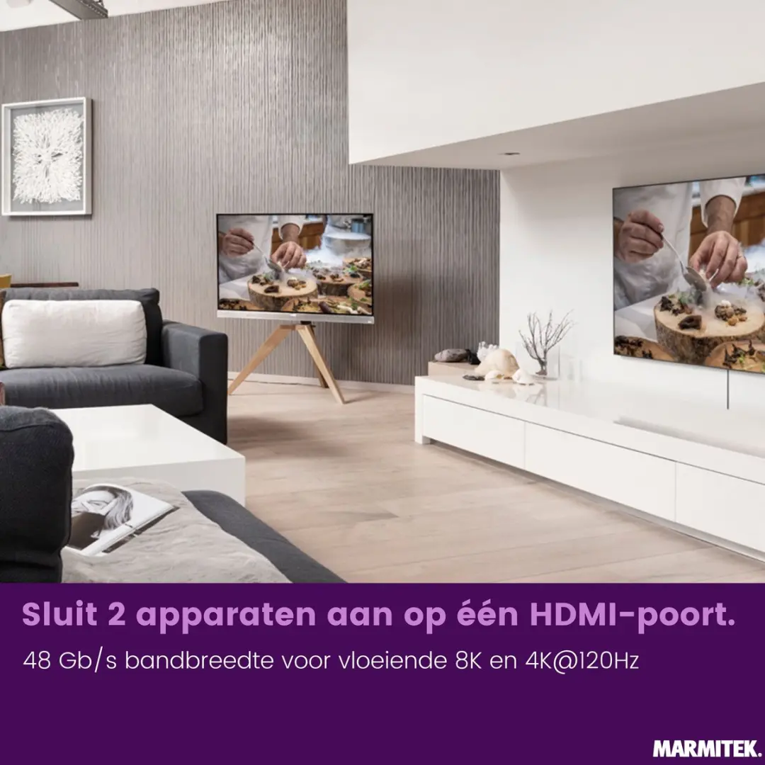 Marmitek AS28 HDMI Switch 4K 120Hz - 8K - 2 in/1 uit